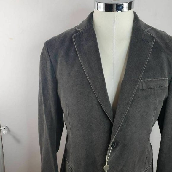 Z Zegna Mens Two Button Blazer Gray Jetted Pockets Notch Lapel 44R EU 54R New - Picture 3 of 11